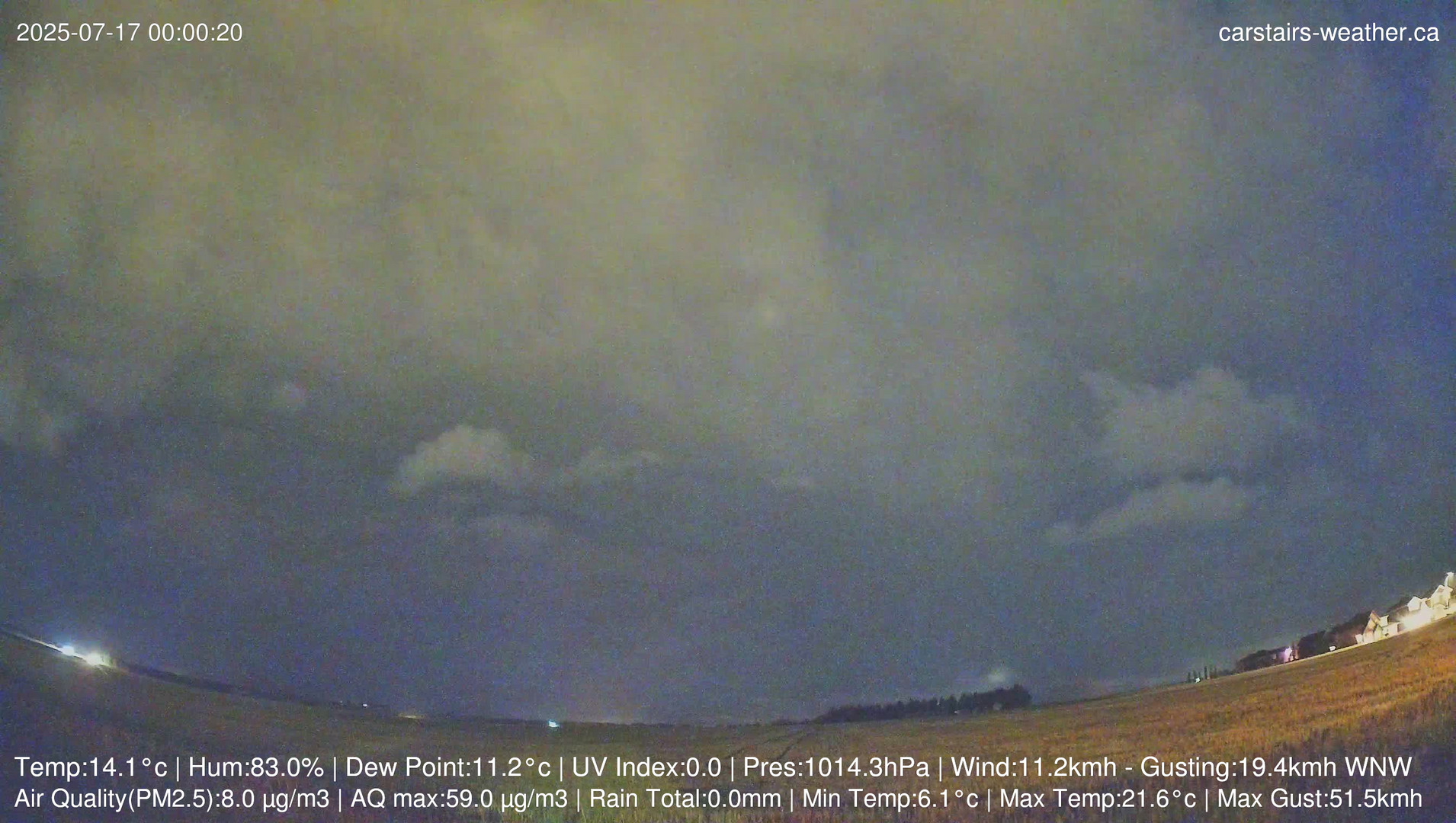 time-lapse frame, Carstairs Sky Cam webcam