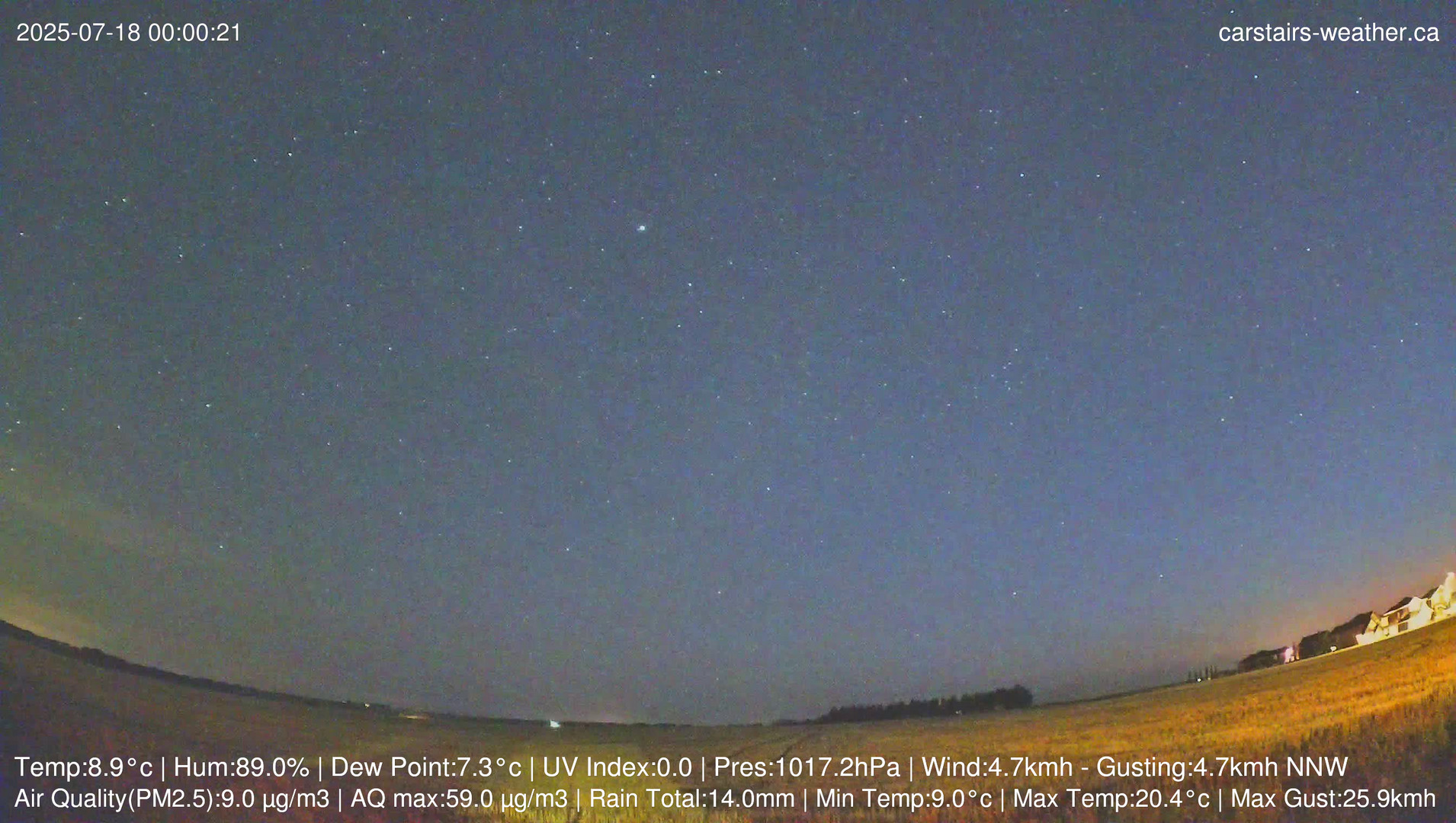 time-lapse frame, Carstairs Sky Cam webcam