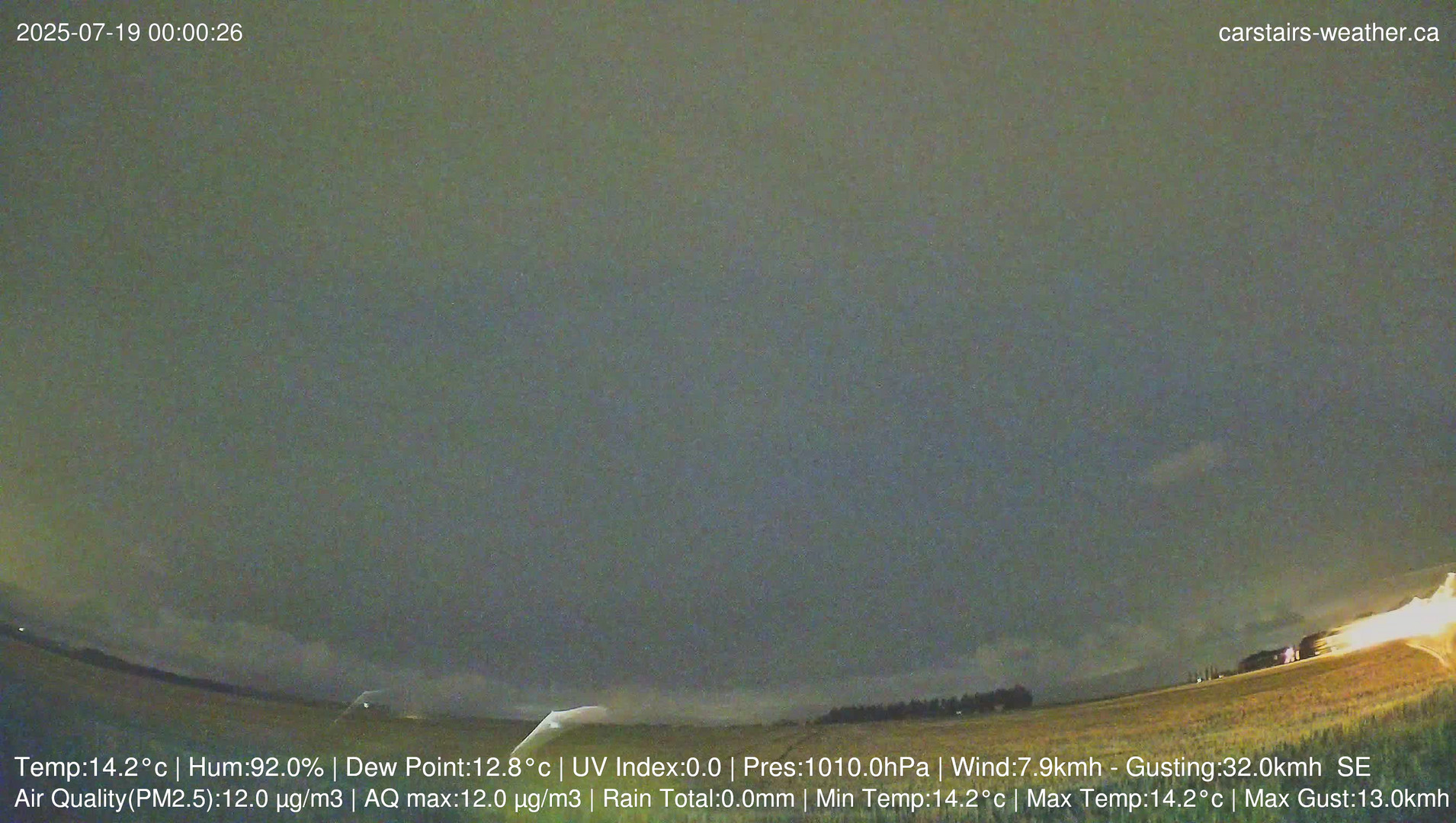 time-lapse frame, Carstairs Sky Cam webcam