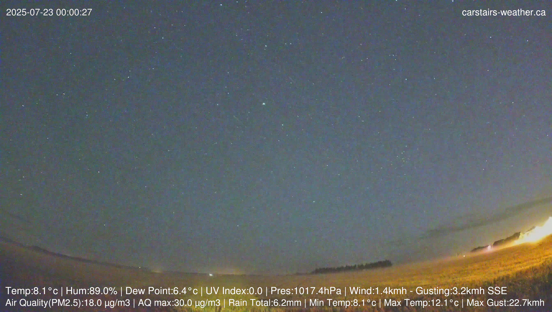 time-lapse frame, Carstairs Sky Cam webcam