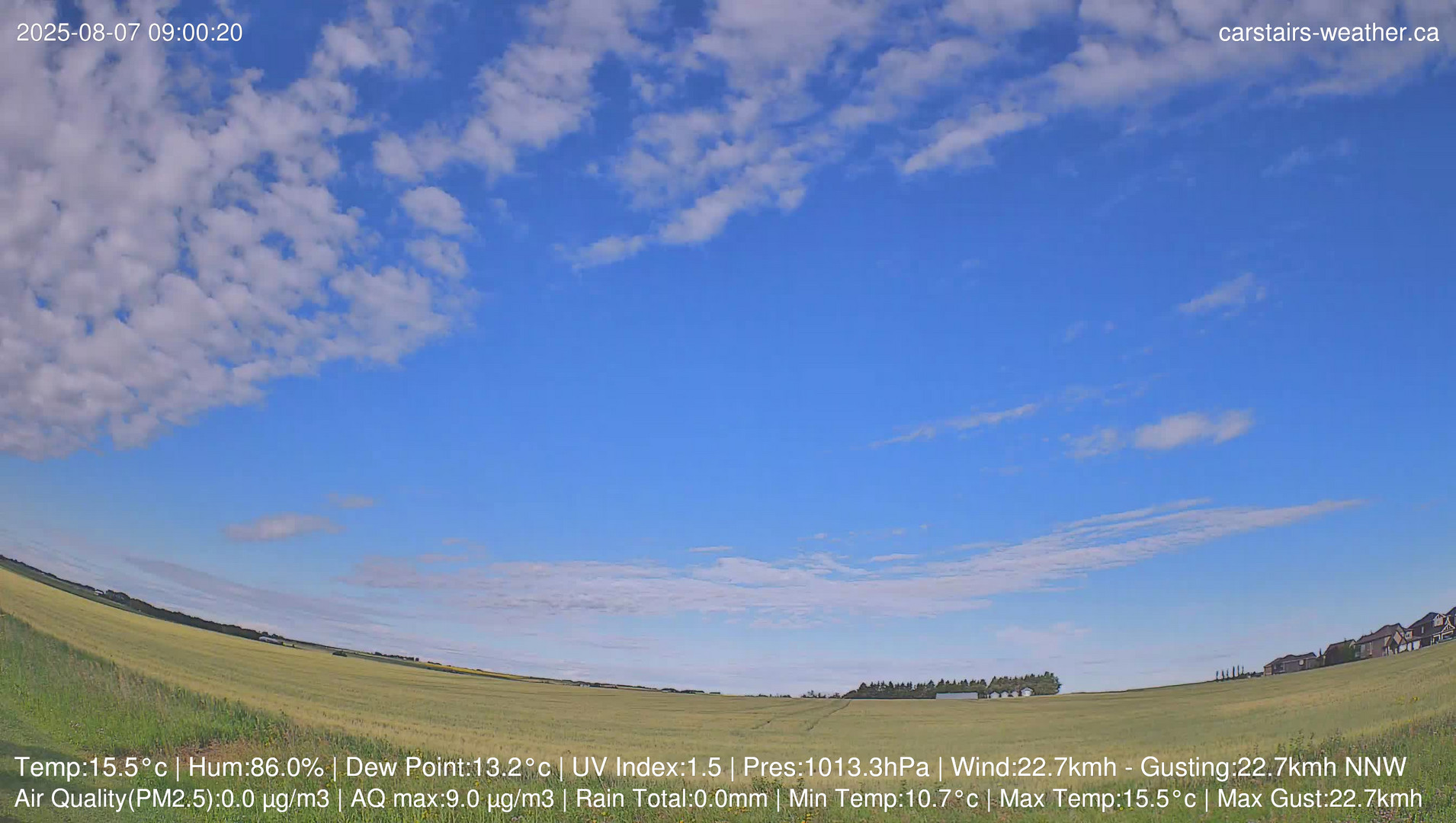 time-lapse frame, Carstairs Sky Cam webcam
