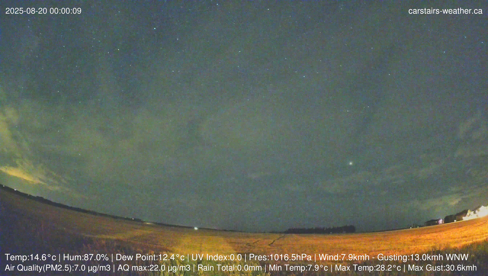 time-lapse frame, Carstairs Sky Cam webcam