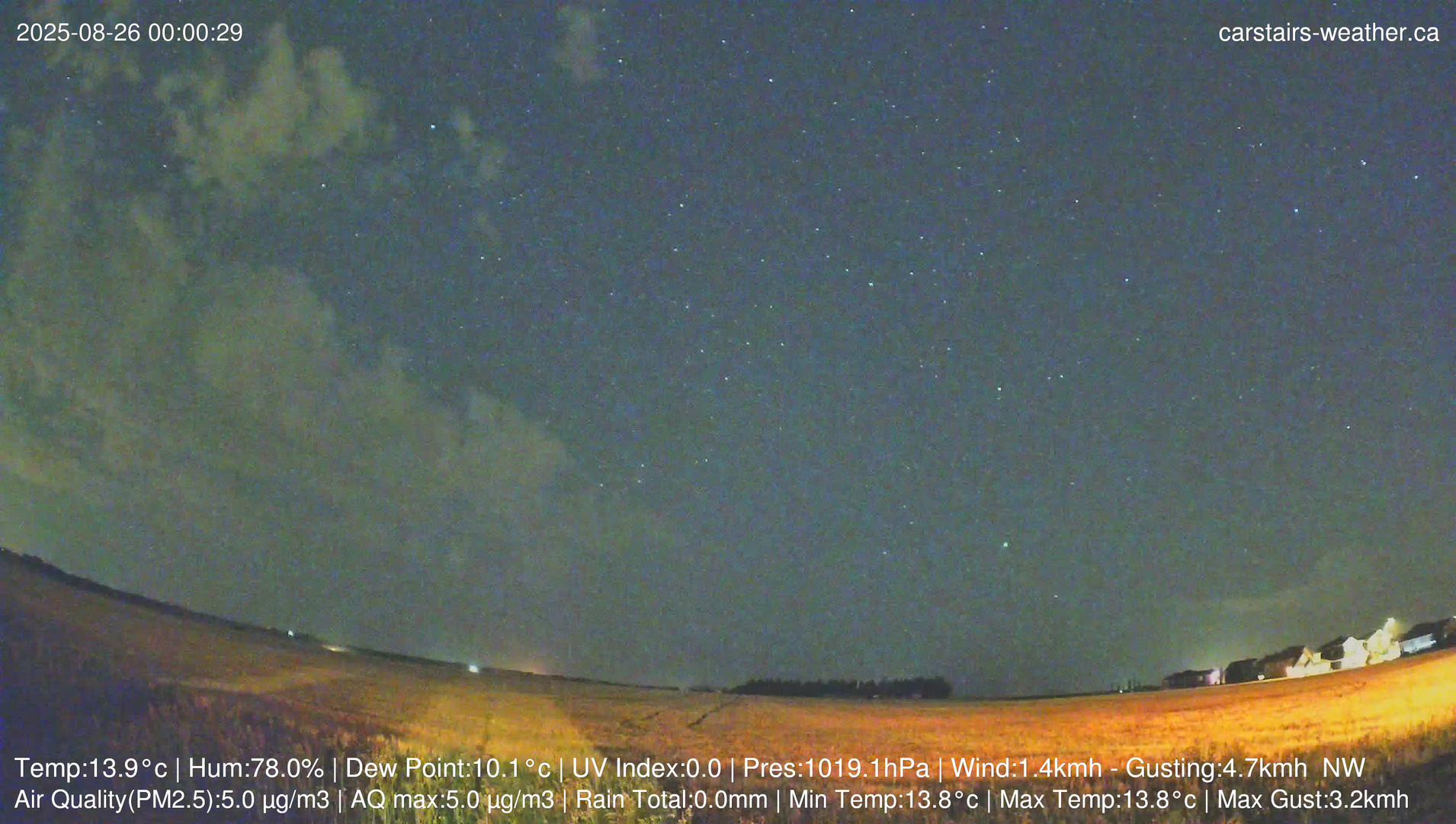 time-lapse frame, Carstairs Sky Cam webcam