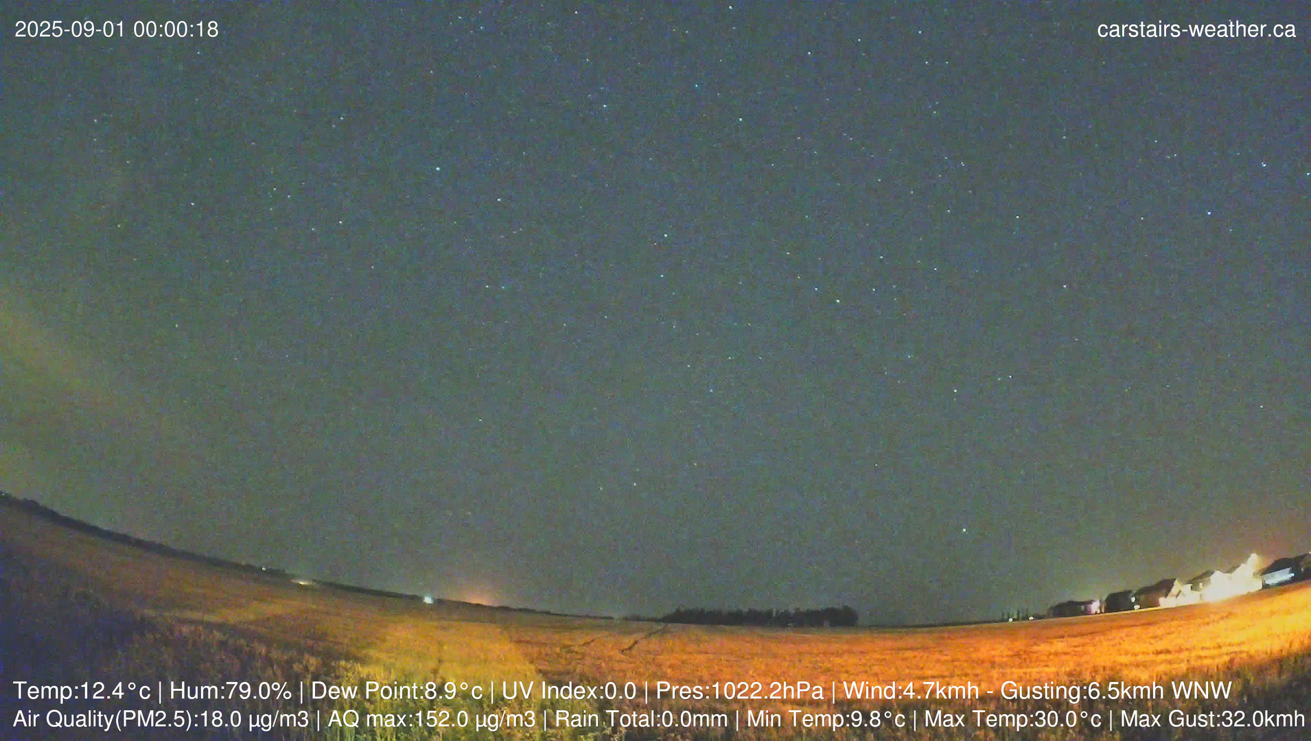 time-lapse frame, Carstairs Sky Cam webcam