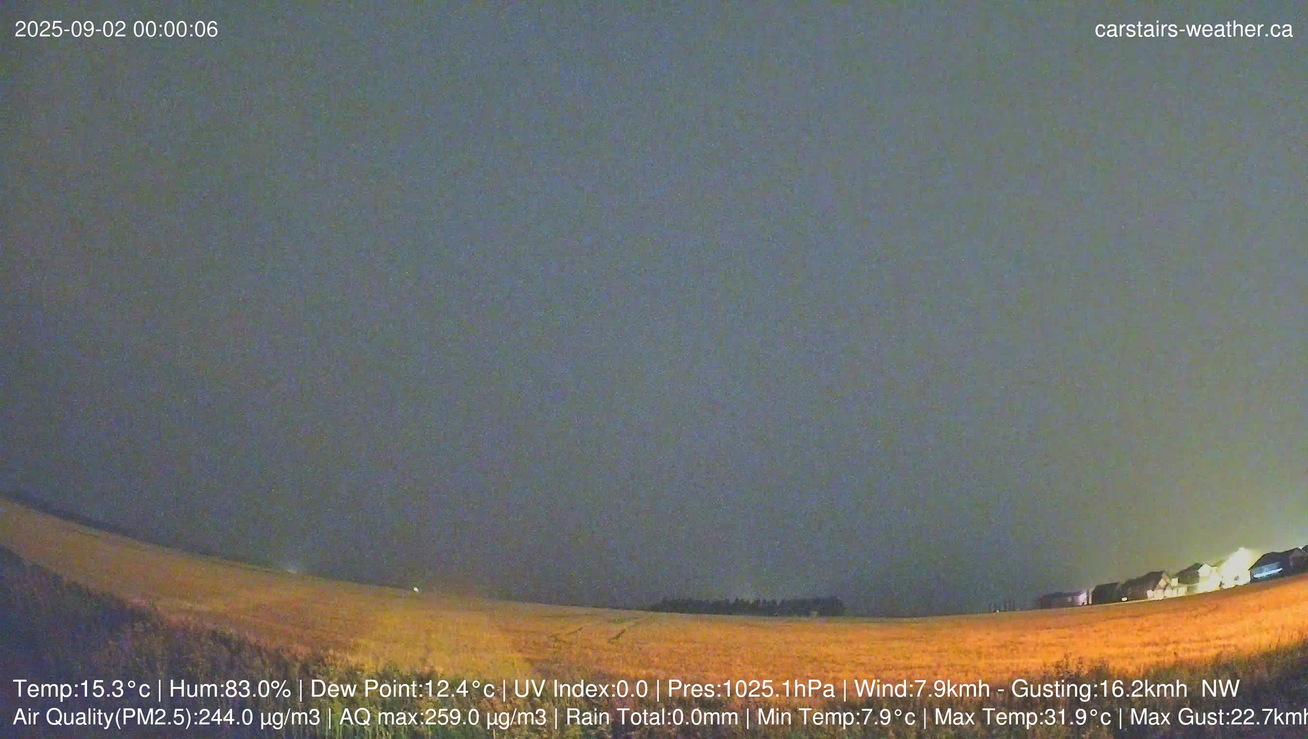 time-lapse frame, Carstairs Sky Cam webcam
