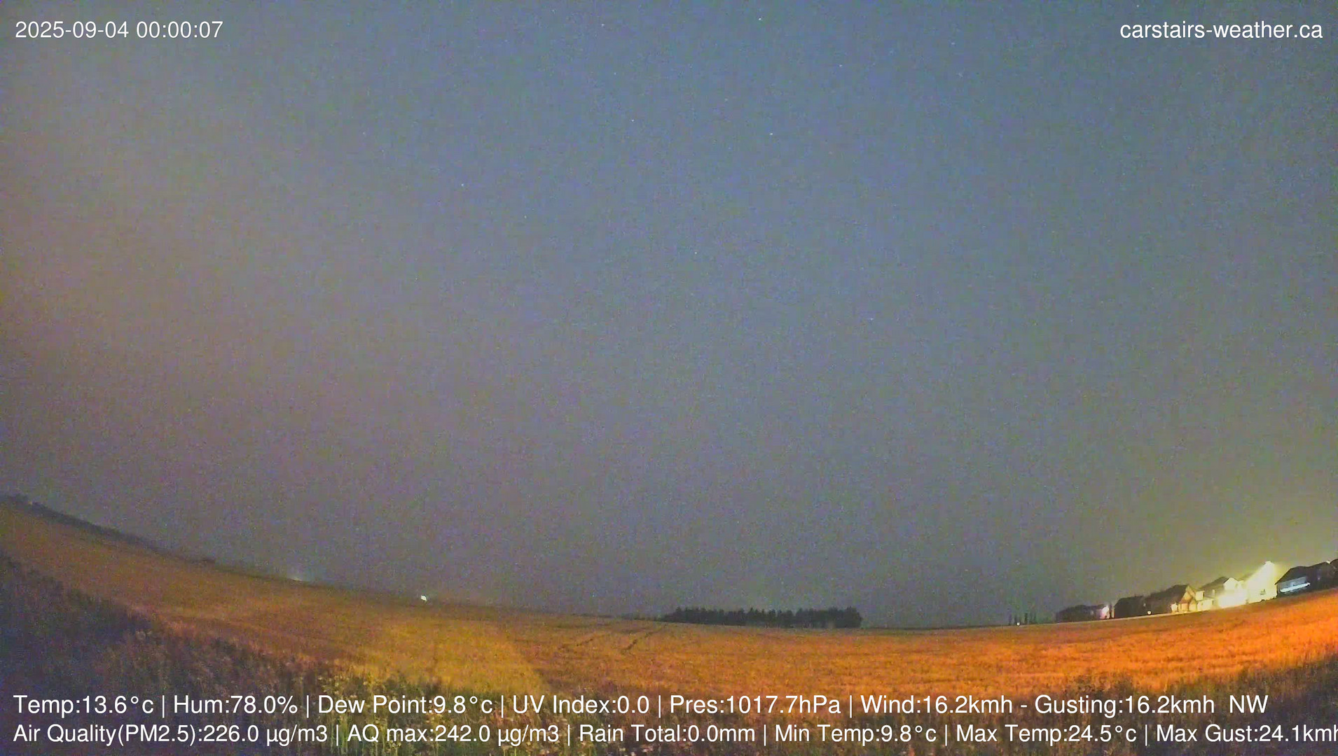 time-lapse frame, Carstairs Sky Cam webcam
