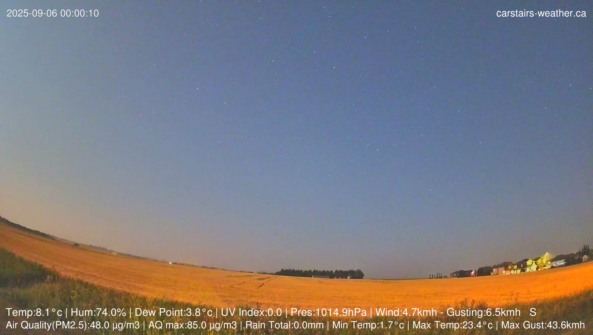 time-lapse frame, Carstairs Sky Cam webcam