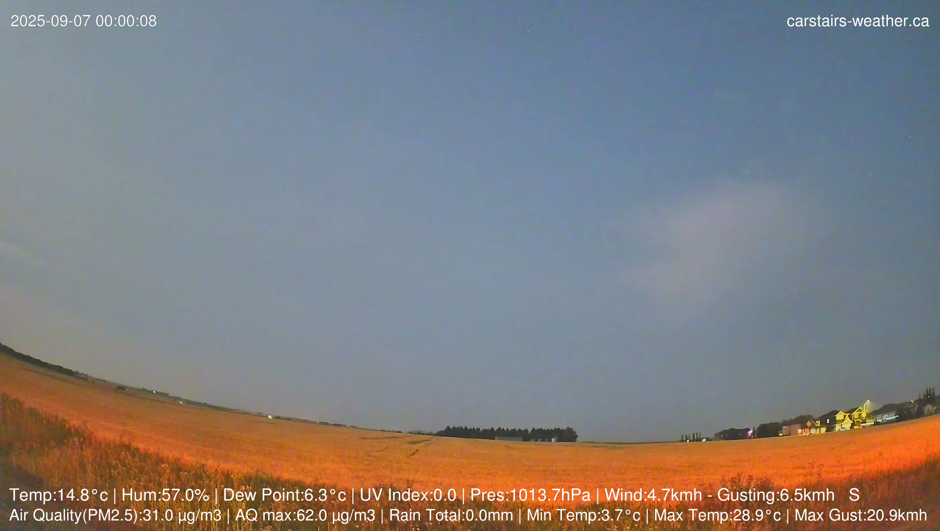 time-lapse frame, Carstairs Sky Cam webcam