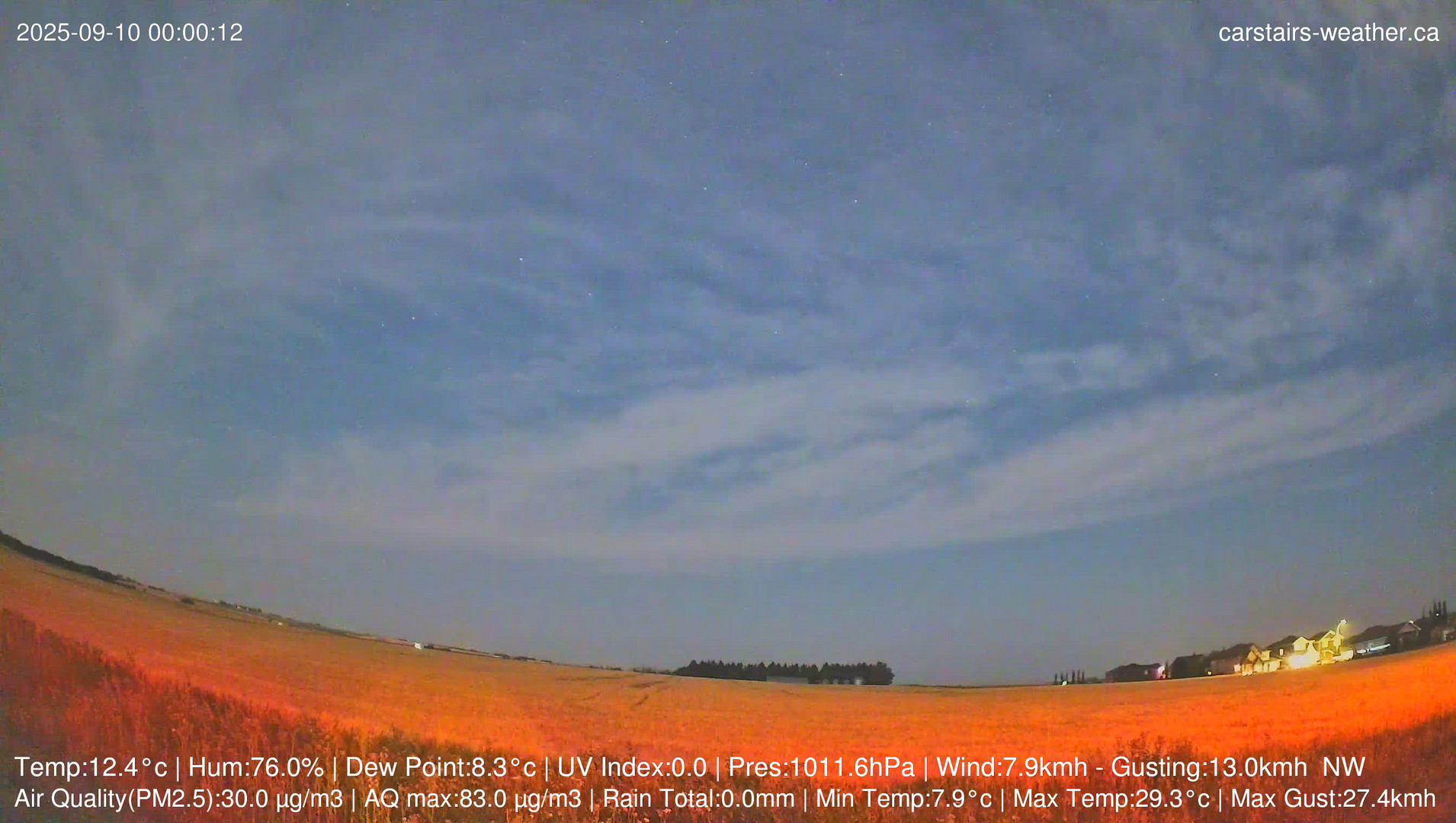 time-lapse frame, Carstairs Sky Cam webcam