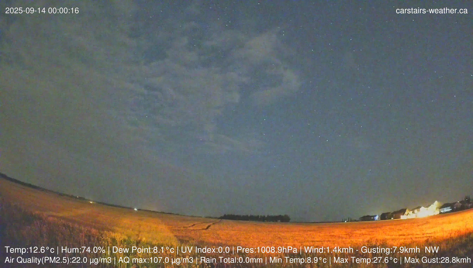 time-lapse frame, Carstairs Sky Cam webcam