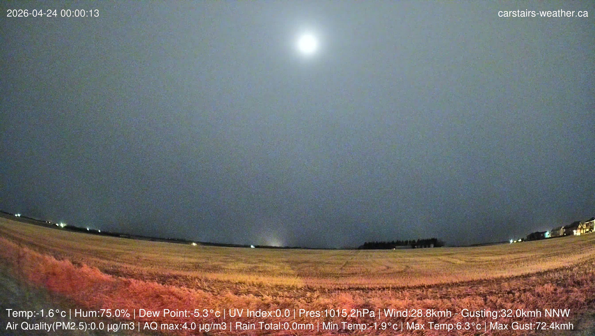 time-lapse frame, Carstairs Sky Cam webcam