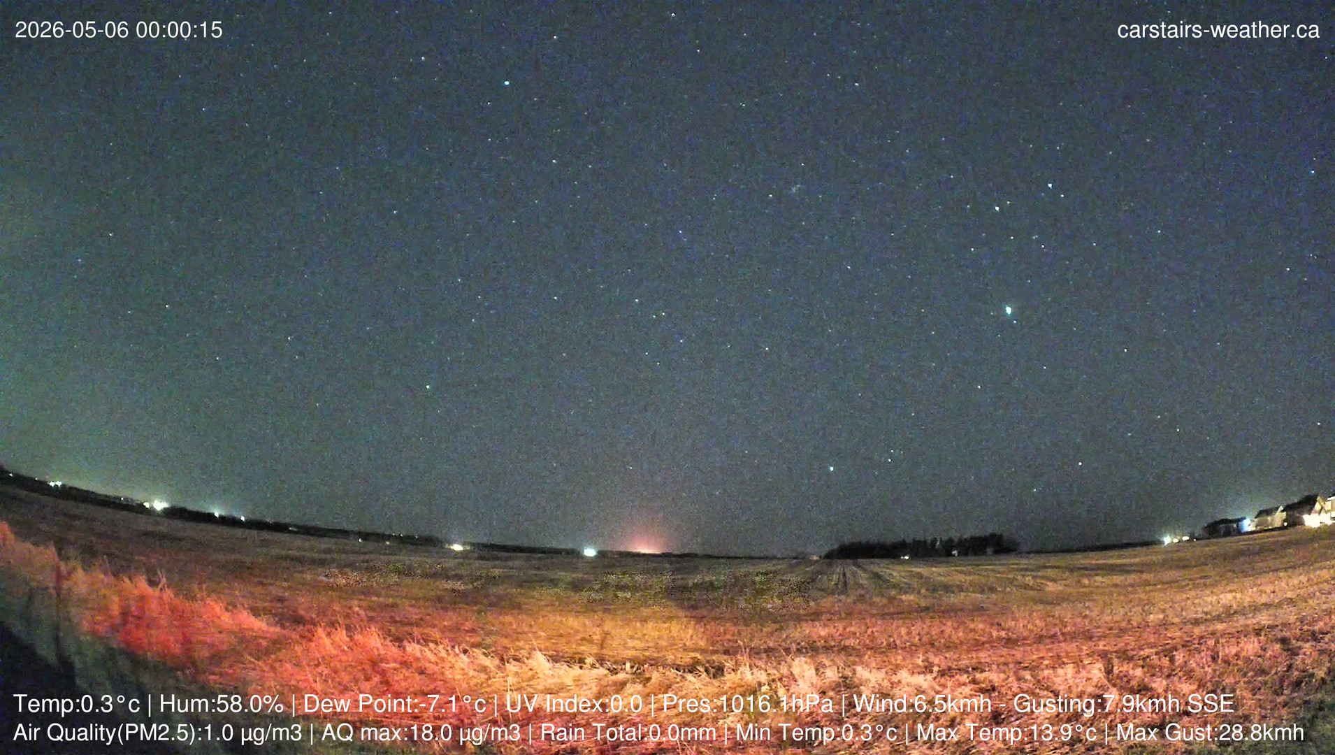 time-lapse frame, Carstairs Sky Cam webcam
