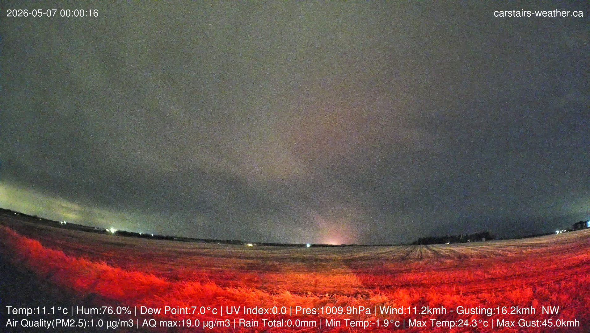 time-lapse frame, Carstairs Sky Cam webcam