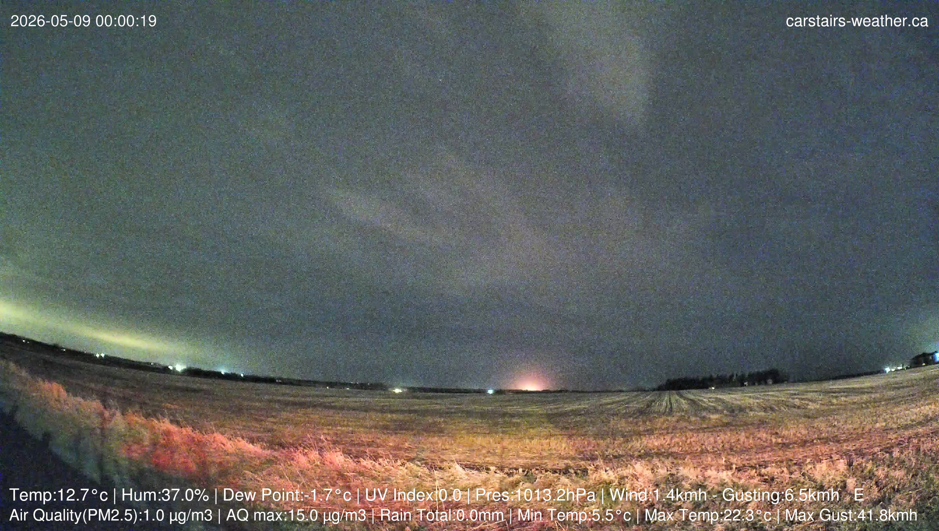 time-lapse frame, Carstairs Sky Cam webcam