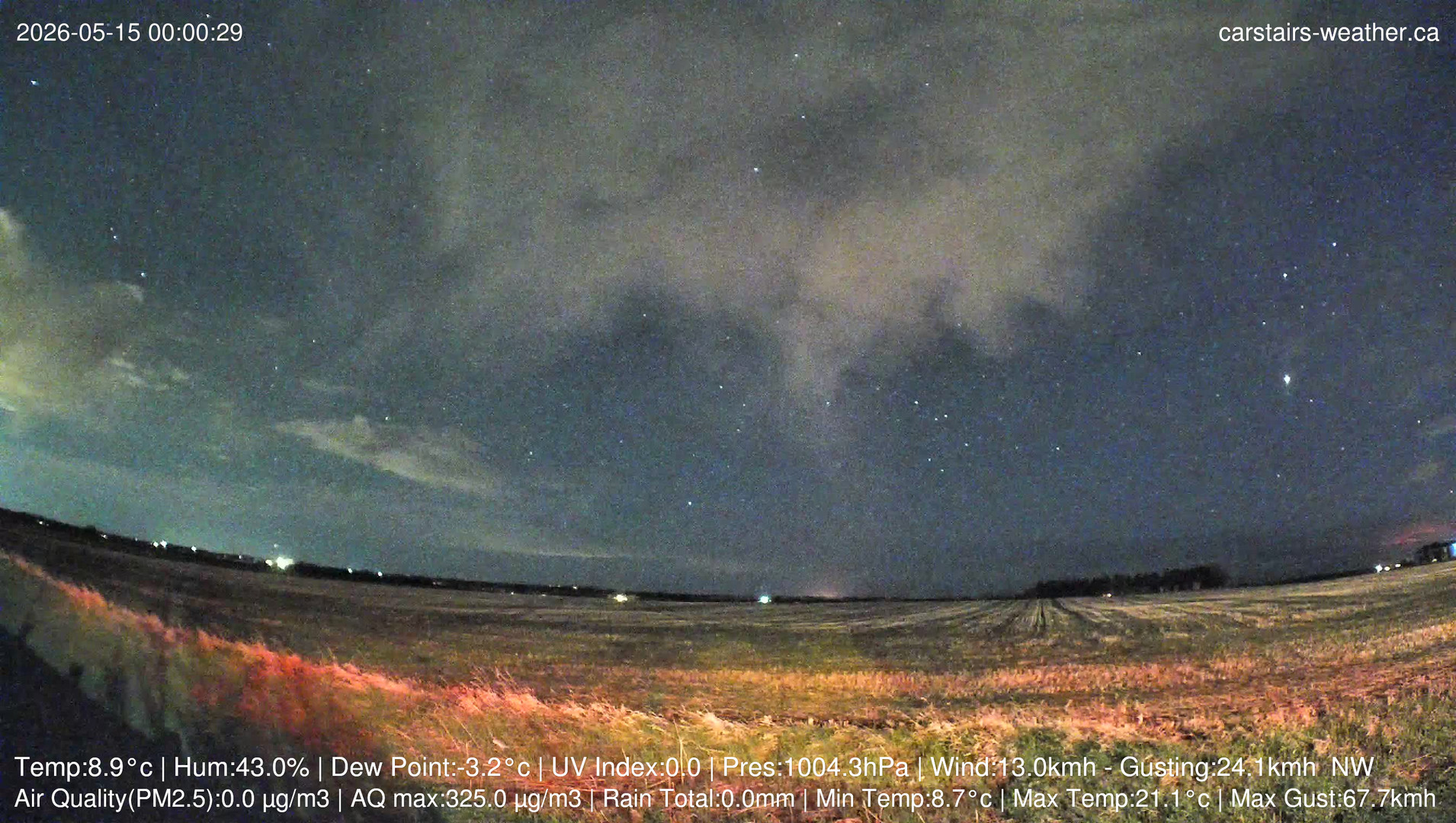 time-lapse frame, Carstairs Sky Cam webcam