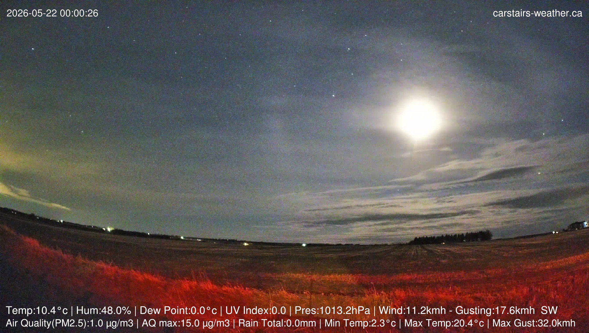 time-lapse frame, Carstairs Sky Cam webcam