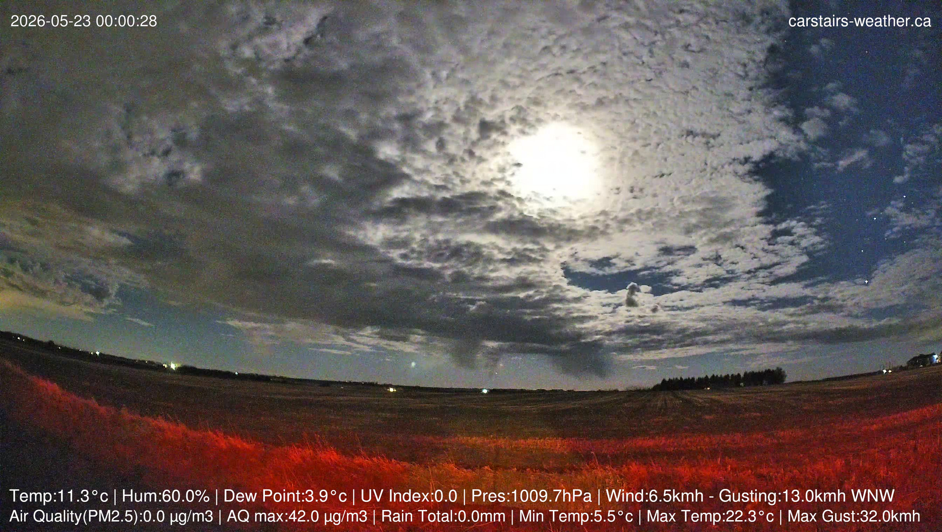 time-lapse frame, Carstairs Sky Cam webcam