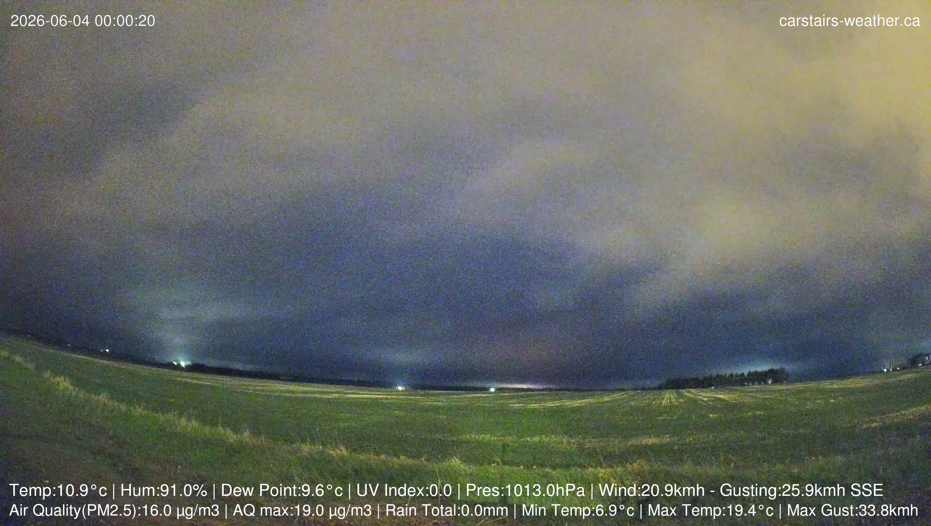 time-lapse frame, Carstairs Sky Cam webcam
