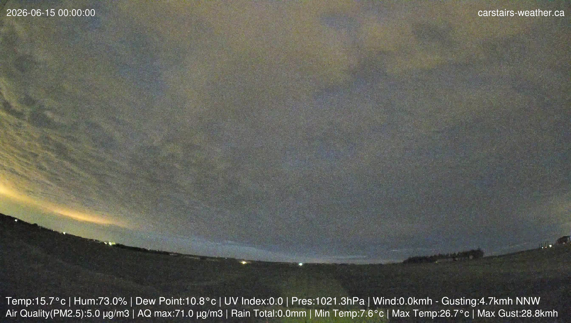 time-lapse frame, Carstairs Sky Cam webcam