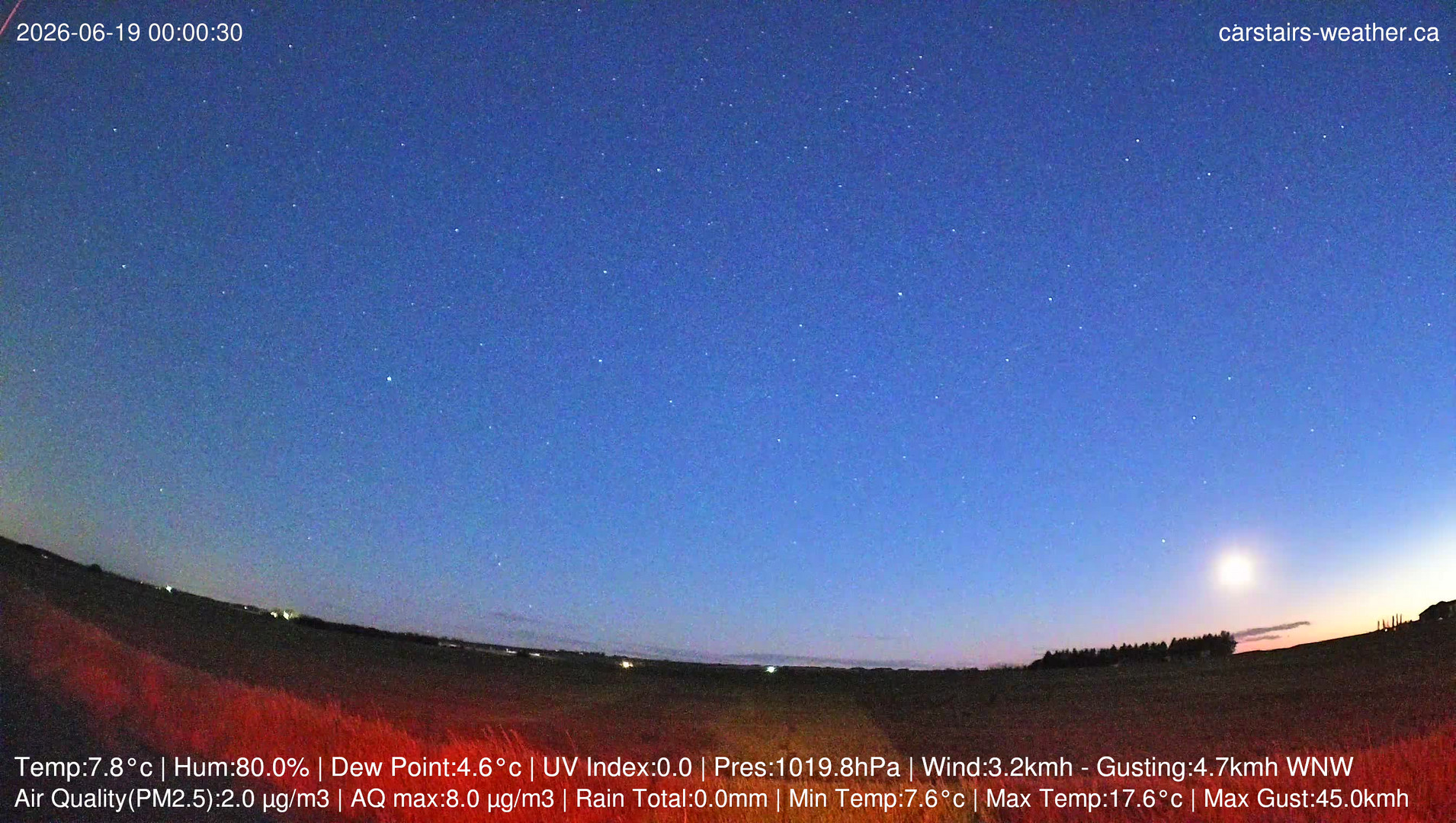 time-lapse frame, Carstairs Sky Cam webcam