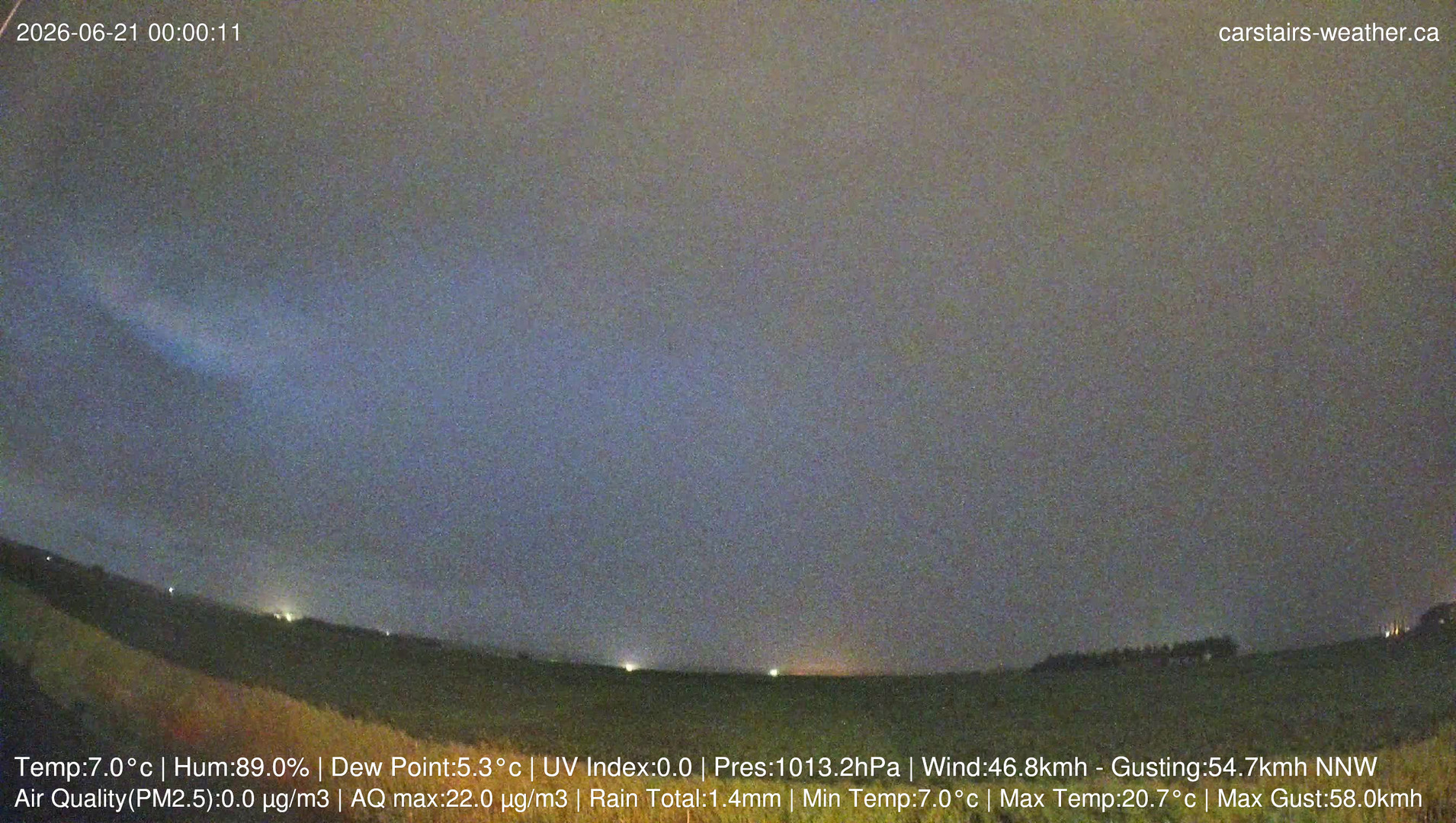 time-lapse frame, Carstairs Sky Cam webcam