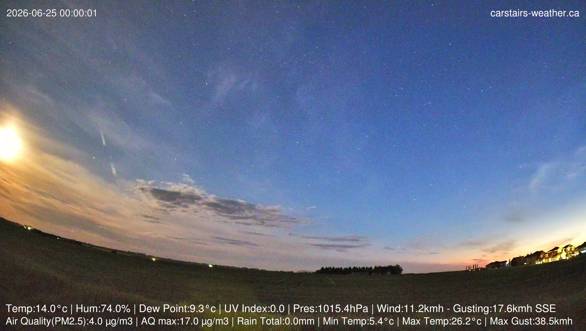 time-lapse frame, Carstairs Sky Cam webcam