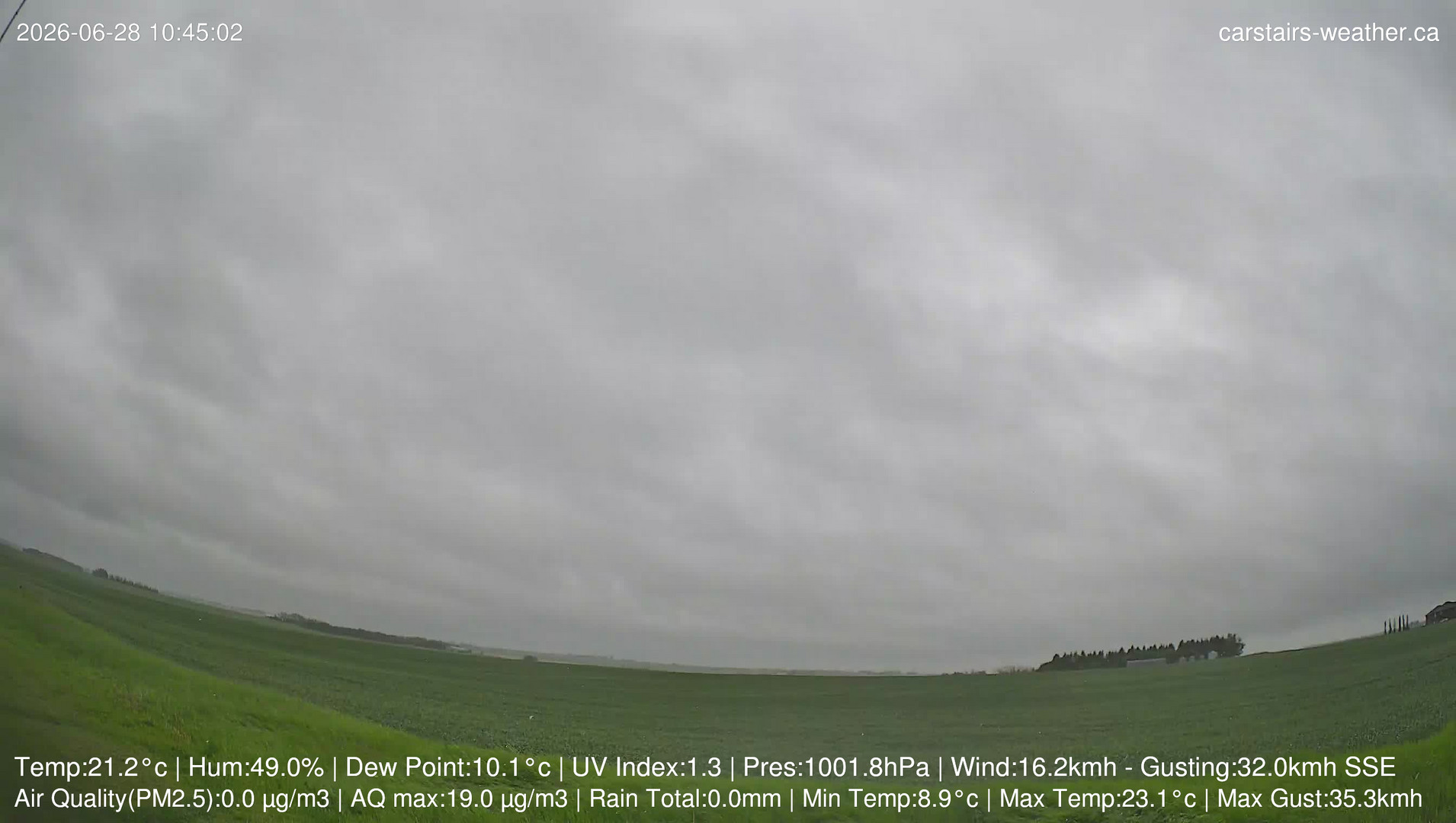 time-lapse frame, Carstairs Sky Cam webcam