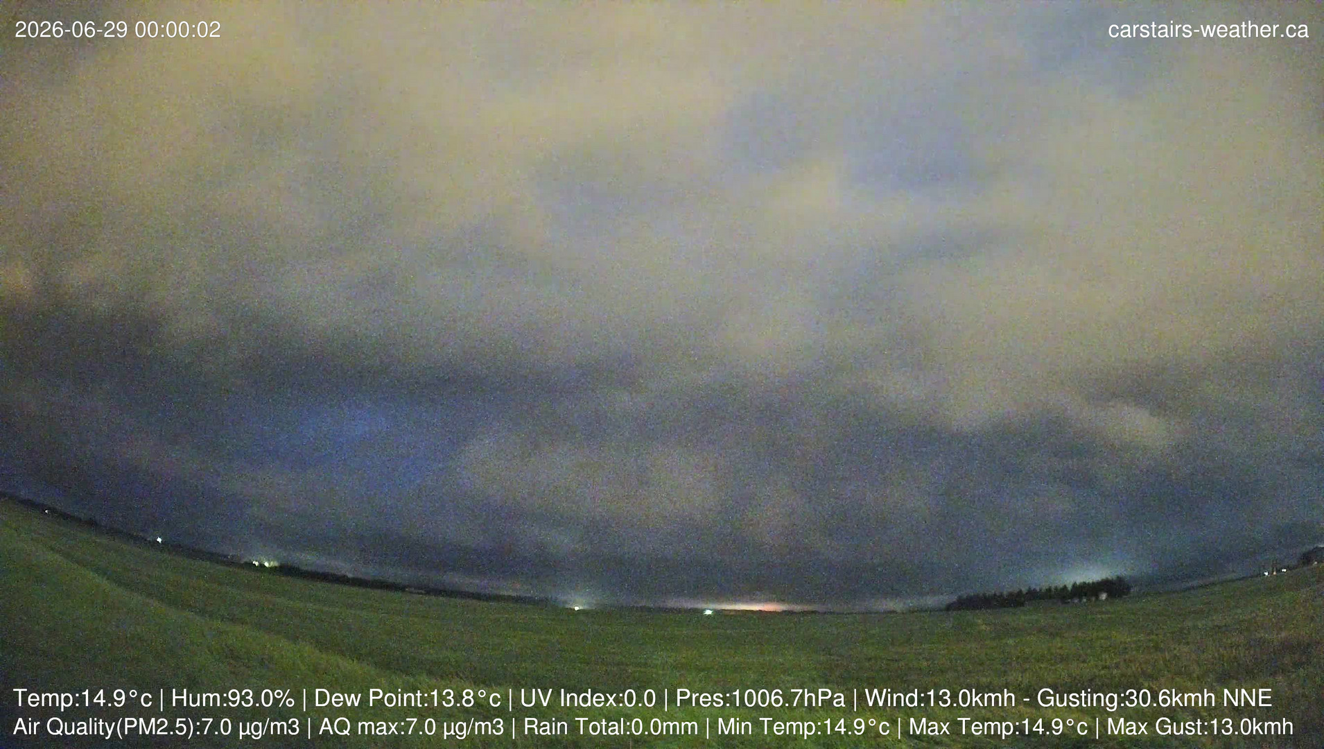 time-lapse frame, Carstairs Sky Cam webcam