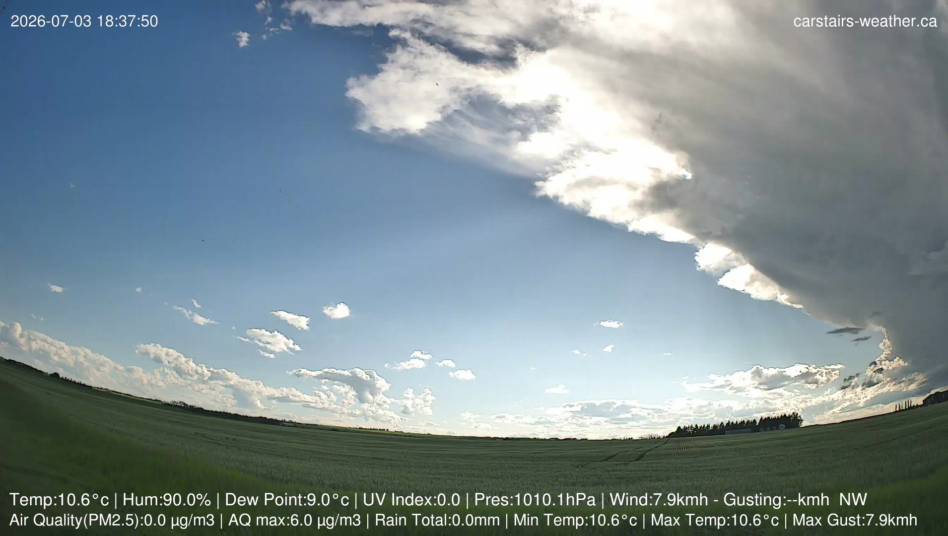 time-lapse frame, Storm Cell July 03 2026 webcam