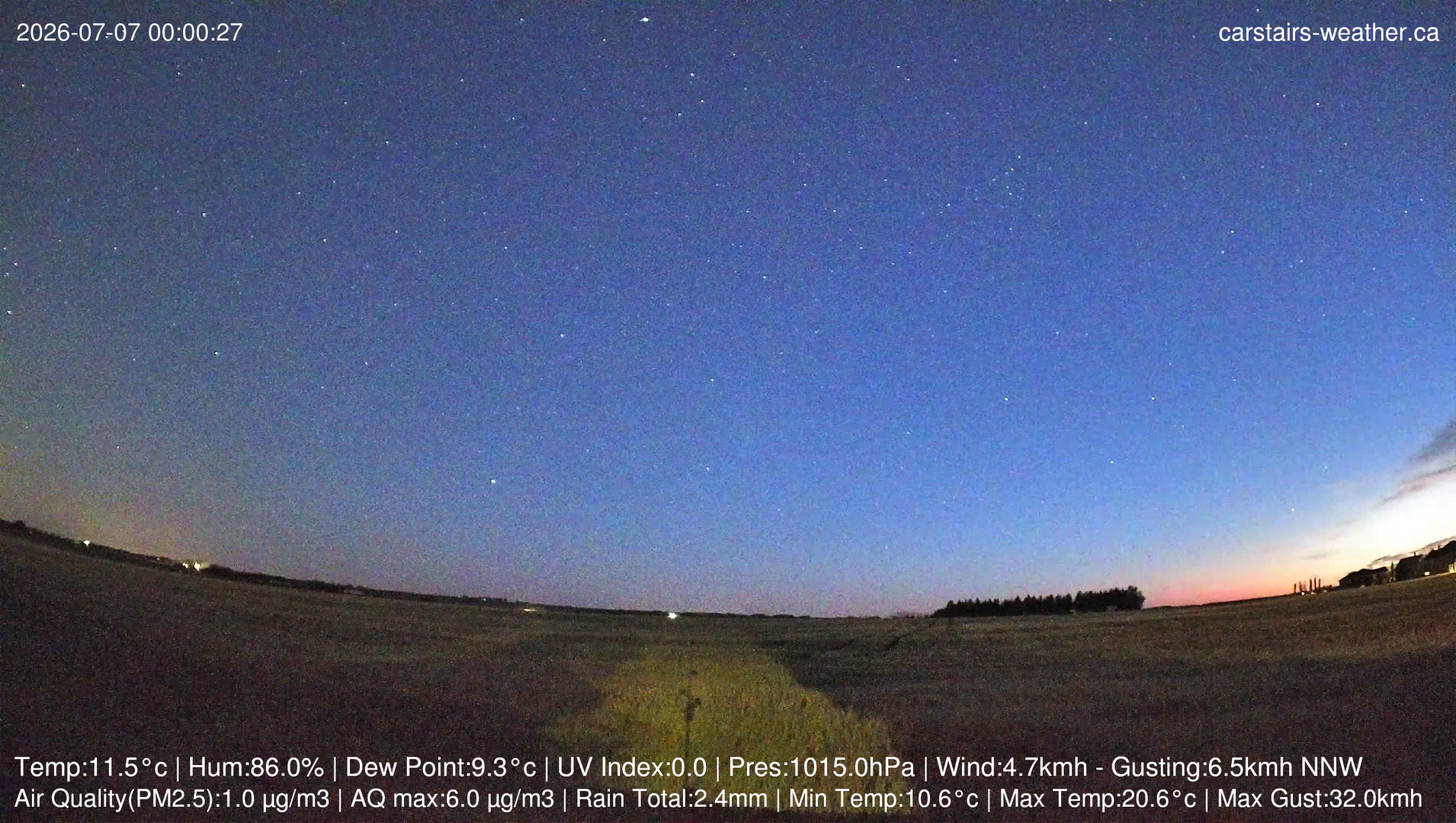 time-lapse frame, Carstairs Sky Cam webcam