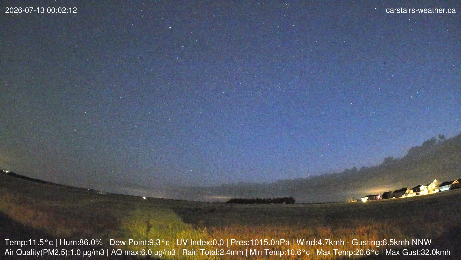 time-lapse frame, Carstairs Sky Cam webcam