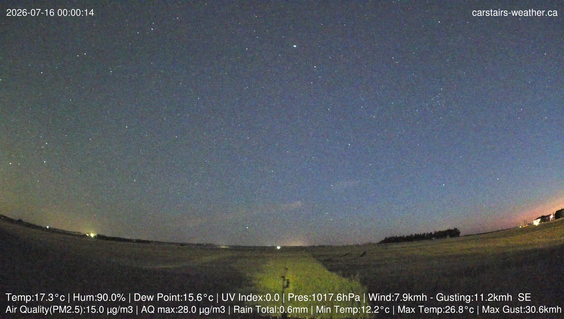 time-lapse frame, Carstairs Sky Cam webcam