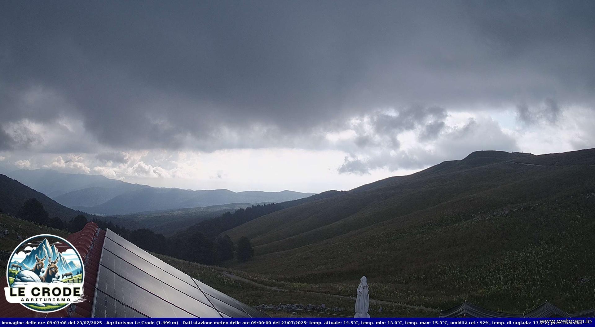 time-lapse frame, Agriturismo Le Crode - M. Pizzoc (TV) - 1499 m webcam