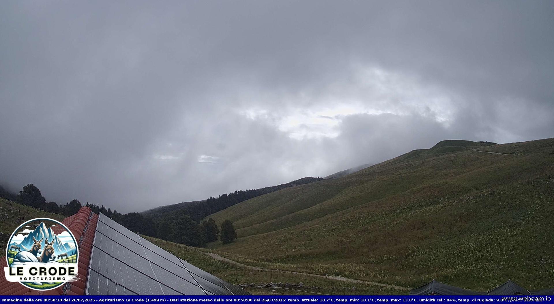 time-lapse frame, Agriturismo Le Crode - M. Pizzoc (TV) - 1499 m webcam