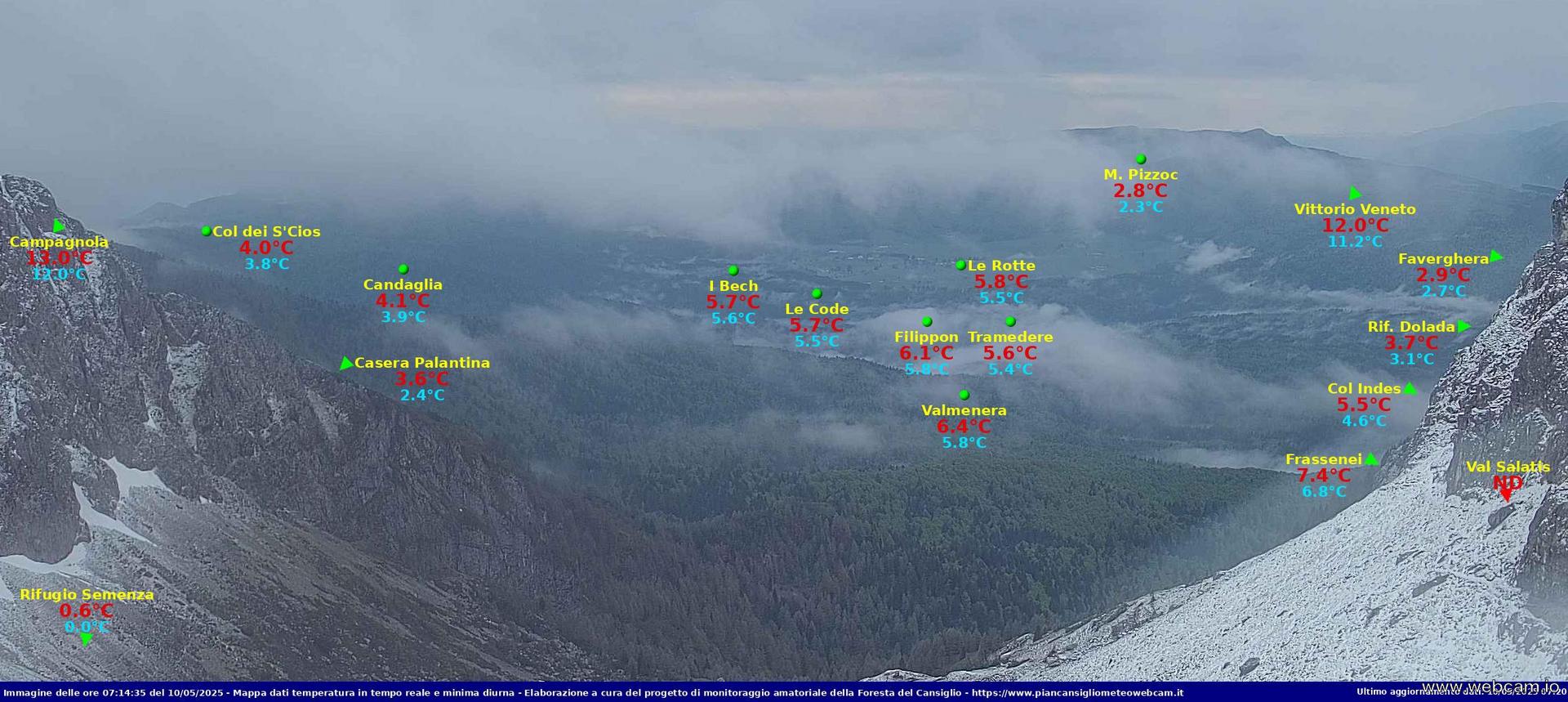 time-lapse frame, Timelapse sinottico da webcam Rif. Semenza webcam