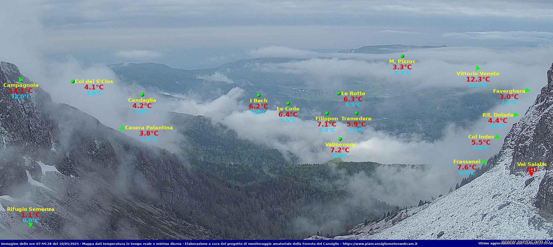 time-lapse frame, Timelapse sinottico da webcam Rif. Semenza webcam