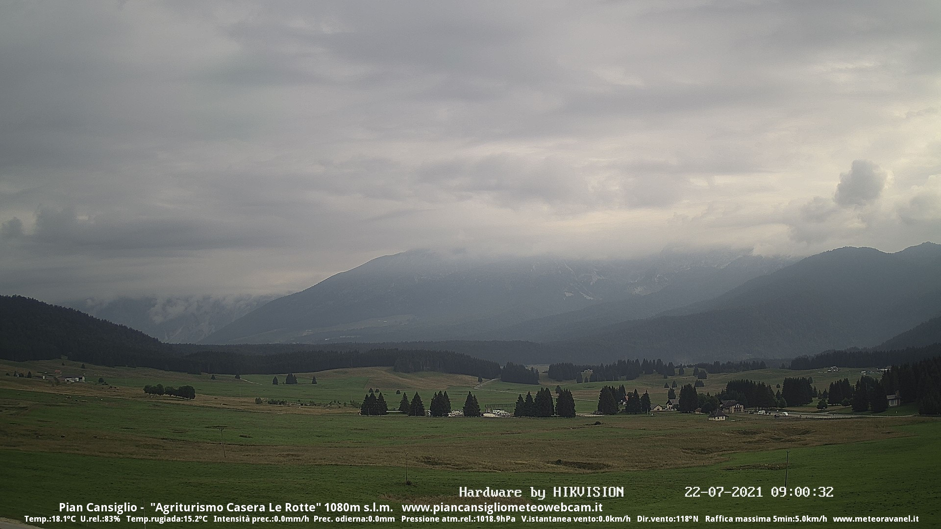 time-lapse frame, Pian Cansiglio - Casera Le Rotte webcam