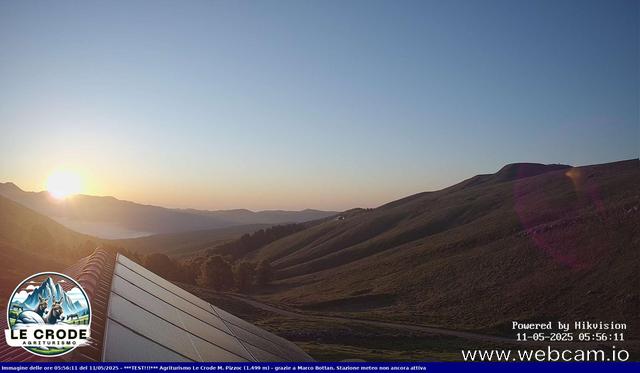 time-lapse frame, Agriturismo Le Crode - M. Pizzoc 1499m webcam