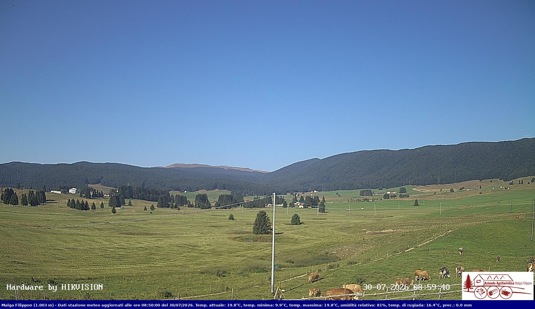 time-lapse frame, Pian Cansiglio - Agriturismo Malga Filippon webcam