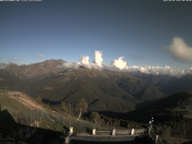 time-lapse frame, Bielmonte M. Marca vista M. Rosa e Valsessera webcam
