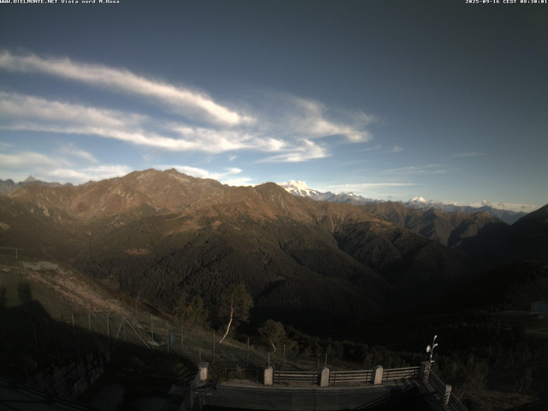 time-lapse frame, Bielmonte M. Marca vista M. Rosa e Valsessera webcam