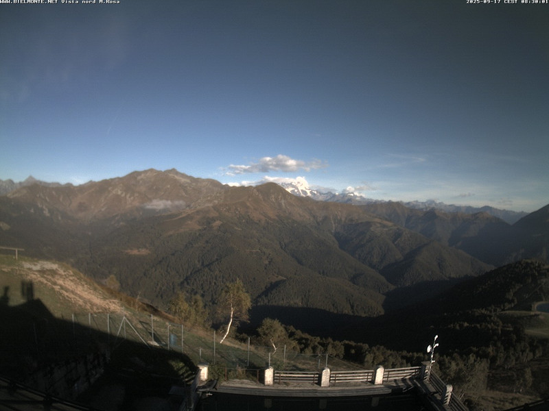 time-lapse frame, Bielmonte M. Marca vista M. Rosa e Valsessera webcam