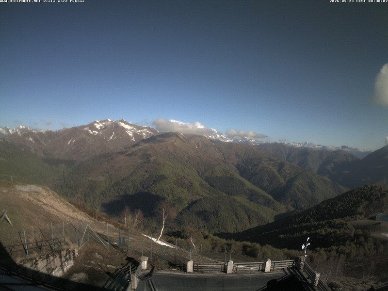 time-lapse frame, Bielmonte M. Marca vista M. Rosa e Valsessera webcam