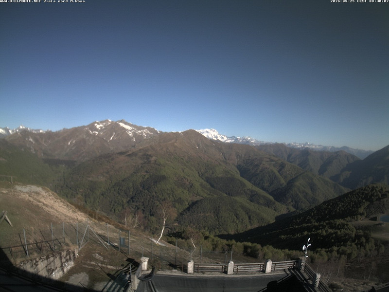 time-lapse frame, Bielmonte M. Marca vista M. Rosa e Valsessera webcam