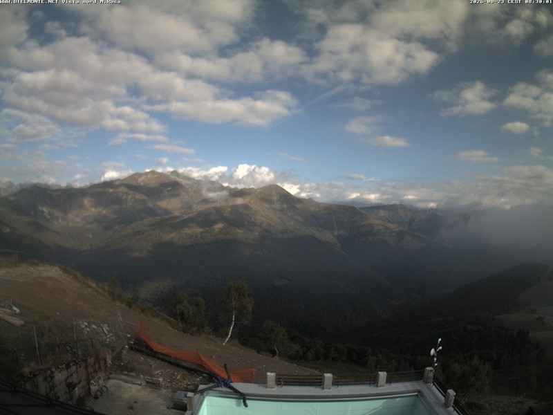 time-lapse frame, Bielmonte M. Marca vista M. Rosa e Valsessera webcam