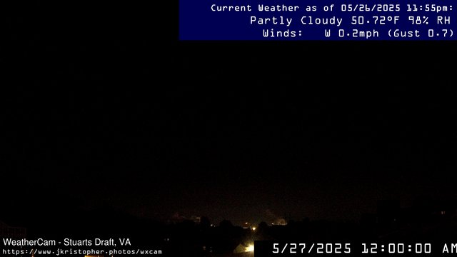 time-lapse frame, Stuarts Draft, VA webcam