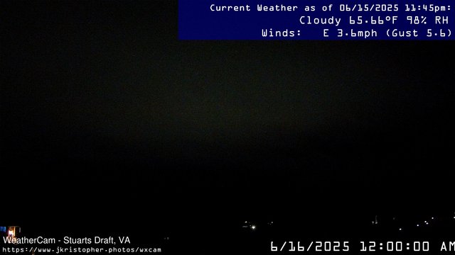 time-lapse frame, Stuarts Draft, VA webcam