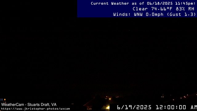 time-lapse frame, Stuarts Draft, VA webcam