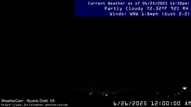 time-lapse frame, Stuarts Draft, VA webcam