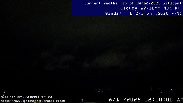 time-lapse frame, Stuarts Draft, VA webcam